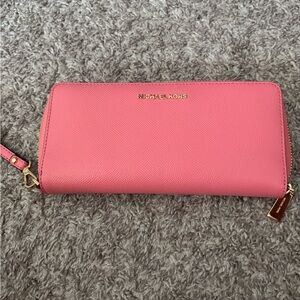 Michael Kors Vibrant Pink Zip-Around Wallet